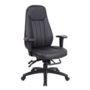 Zeus high back 24hr task chair - black faux leather