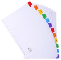 Exacompta Index 1-12 A4 160gsm Card White with Coloured Mylar Tabs