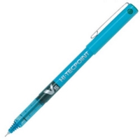 Pilot V5 Hi-Tecpoint Liquid Ink Rollerball Pen 0.5mm Tip 0.3mm Line Light Blue (Pack 12)
