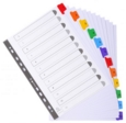 Exacompta Index 1-12 A4 160gsm Card White with Coloured Mylar Tabs