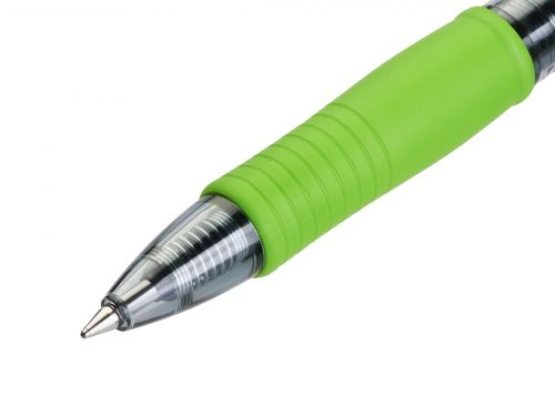 Pilot G-207 Retractable Gel Rollerball Pen 0.7mm Tip 0.39mm Line Green (Pack 12)
