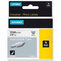 Dymo Rhino Industrial Heat Shrink Tube 12mmx1.5m Black on White 18055