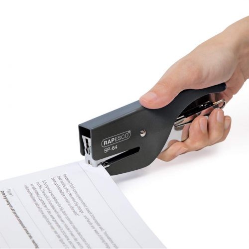 Rapesco SP-64 Plier 12 Sheet Black and Chrome