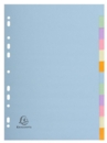 Exacompta Forever Recycled Divider 12 Part A4 170gsm Card Assorted Colours
