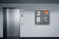 Nobo Premium Plus Lockable Noticeboard 18xA4 Sheets Grey Felt 1915338