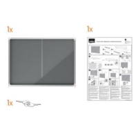 Nobo Premium Plus Lockable Noticeboard 18xA4 Sheets Grey Felt 1915338