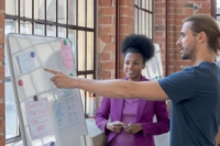 Nobo Portable Magnetic Steel Whiteboard 1800 x 900mm Orange Trim Double-Sided Lightweight Move and Meet Collaboration System White 1915565