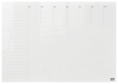 Nobo Transparent Acrylic Mini Whiteboard Weekly Planner Desktop or Wall Mounted A4 1915614