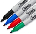 Sharpie Permanent Marker Fine Tip 0.9mm Line Assorted Standard Colours (Pack 4)