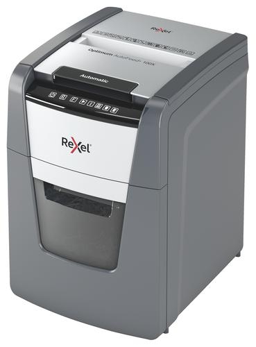 Rexel Optimum AutoFeed Plus 100X Cross Cut Shredder 34 Litre 100 Sheet Automatic/8 Sheet Manual Black 2020100X