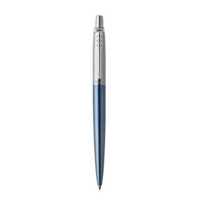 Parker Jotter Ballpoint Pen Waterloo Blue/Chrome Barrel Blue Ink