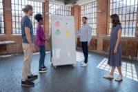 Nobo Portable Magnetic Steel Whiteboard 1800 x 900mm Orange Trim Double-Sided Lightweight Move and Meet Collaboration System White 1915565