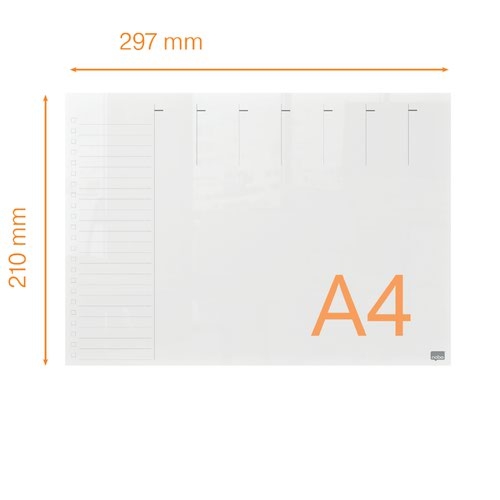 Nobo Transparent Acrylic Mini Whiteboard Weekly Planner Desktop or Wall Mounted A4 1915614