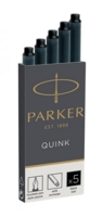 Parker Quink Ink Refill Cartridge for Fountain Pens Black (Pack 5)