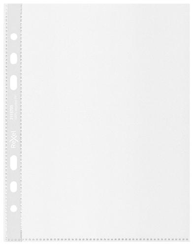 Rexel Multi Punched Recycled Pocket Polypropylene A5 70 Micron Top Opening Clear (Pack 100) 2115703
