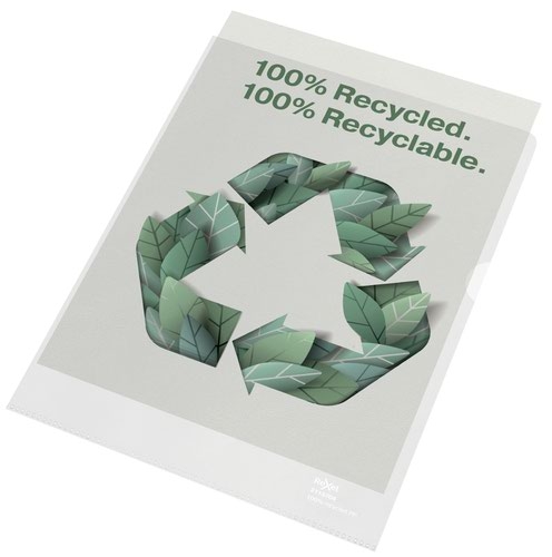 Rexel 100% Recycled A4 Folders Embossed Extra Strong Polypropylene 100 Micron (Pack 100) 2115704