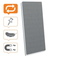 Nobo Portable Magnetic Steel Whiteboard and Notice board 1800 x 900mm Grey Trim Double-Sided Lightweight Collaboration System White 1915561