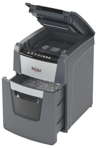 Rexel Optimum AutoFeed Plus 100X Cross Cut Shredder 34 Litre 100 Sheet Automatic/8 Sheet Manual Black 2020100X