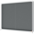 Nobo Premium Plus Grey Felt Lockable Noticeboard Display Case 18 x A4 1355x970mm 1915338