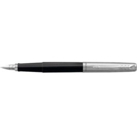 Parker Jotter Fountain Pen Black/Stainless Steel Barrel Blue and Black Ink