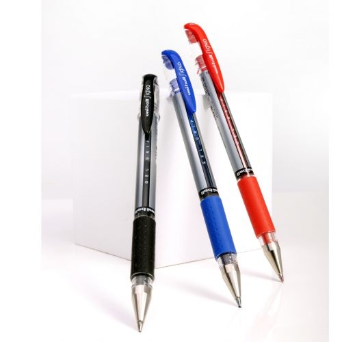 uni-ball Signo Gel Grip UM-151S Rollerball Pen 0.7mm Tip 0.4mm Line Black Plastic Free Packaging (Pack 3)