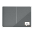 Nobo Premium Plus Grey Felt Lockable Noticeboard Display Case 18 x A4 1355x970mm 1915338
