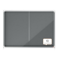Nobo Premium Plus Lockable Noticeboard 18xA4 Sheets Grey Felt 1915338