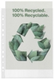 Rexel Recycled Multi Punched Pocket Polyproylene A4 70 Micron Top Opening Clear (Pack 100) 2115702