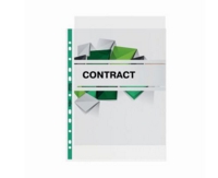 Rexel Copy King Multi Punched Pocket Polypropylene A4 90 Micron Top Opening Green Spine Glass Clear (Pack 25) 2115705