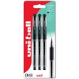 uni-ball Signo Gel Grip UM-151S Rollerball Pen 0.7mm Tip 0.4mm Line Black Plastic Free Packaging (Pack 3)