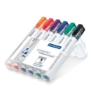 Staedtler Lumocolor Whiteboard Marker Chisel Tip 2-5mm Line Assorted Colours (Pack 6)