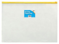 Tiger Zippy Bag Polypropylene A3 180 Micron Clear with Assorted Colour Zips