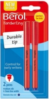 Berol Handwriting Pen 0.6mm Line Blue (Pack 2)