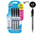 Paper Mate Flexgrip Gel Rollerball Pen 0.7mm Line Black (Pack 4)