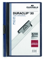 Durable Duraclip 30 Report File 3mm A4 Midnight Blue (Pack 25) 220028