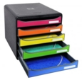 Exacompta Big Box Plus 5 Drawer Set Open Black/Harlequin