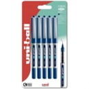 uni-ball Eye Micro UB-150 Liquid Ink Rollerball Pen 0.5mm Tip 0.3mm Line Plastic Free Packaging Blue (Pack 5)