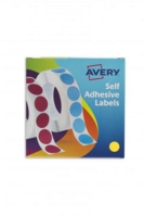 Avery Labels in Dispenser Round 19mm Diameter Yellow (Pack 1120 Labels) 24-508