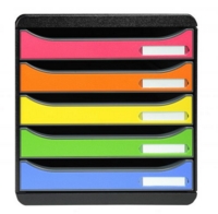 Exacompta Big Box Plus 5 Drawer Set Open Black/Harlequin