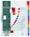 Exacompta Index 1-12 A4 Extra Wide 160gsm Card White with Coloured Plastic Tabs