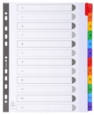 Exacompta Index 1-12 A4 Extra Wide 160gsm Card White with Coloured Plastic Tabs