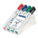 Staedtler Lumocolor Whiteboard Marker Chisel Tip 2-5mm Line Assorted Colours (Pack 4)