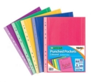 Tiger Multi Punched Pocket Polypropylene A4 45 Micron Top Opening Coloured (Pack 50)