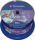 Verbatim DVD Plus R Inkjet Printable Spindle of 50