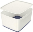 Leitz MyBox WOW Storage Box Large with Lid White/Grey 52164001