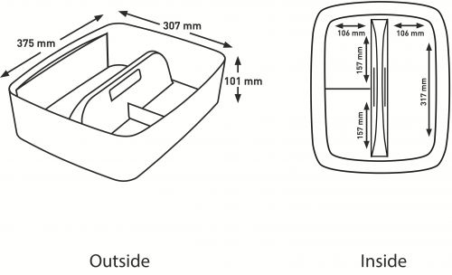 Leitz MyBox WOW Organiser Tray with Handle Large White 53220001