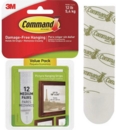 3M Command Picture Hanging Strips Value Pack Medium White (Pack 12) 17204