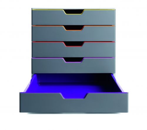 Durable VARICOLOR Desktop Organiser 5 Drawer Colour Coded Modular Storage A4+ 760527