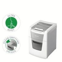 Leitz IQ AutoFeed Small Office 100 Cross Cut Shredder 34 Litre 100 Sheet Automatic/8 Sheet White 80111000