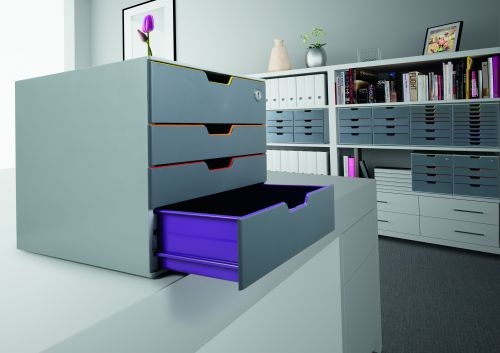 Durable VARICOLOR Desktop Organiser 5 Drawer Colour Coded Modular Storage A4+ 760527